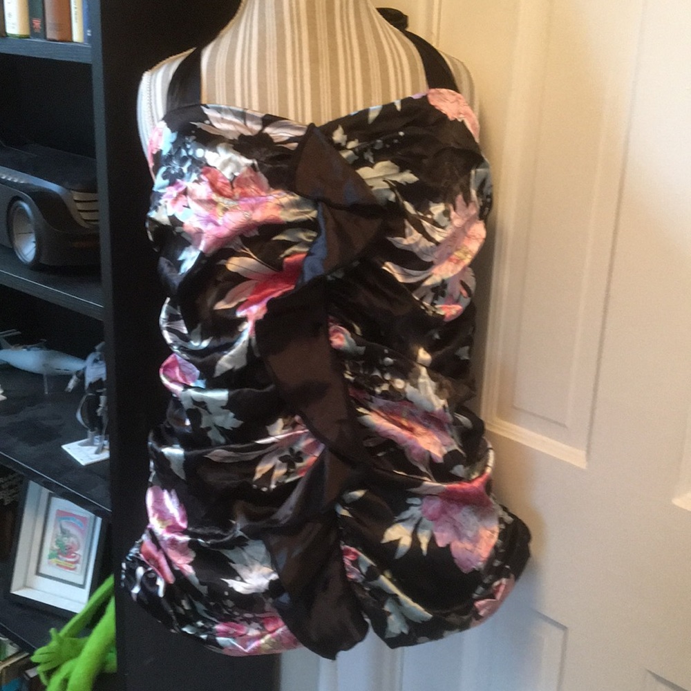 Silk flower halter top